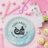 〔占星術の〕十二宮図サインアクエリアス占星術星占いパーティー ペーパープレート (パーティー)