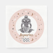 〔占星術の〕十二宮図サインアクエリアス スタンダードランチョンナプキン (正面)