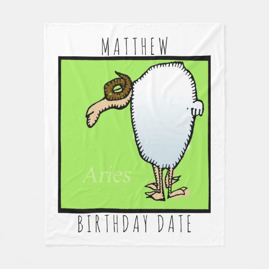 〔占星術の〕十二宮図サインアリーパーソナライズされた誕生日毛布 フリースブランケット (正面)