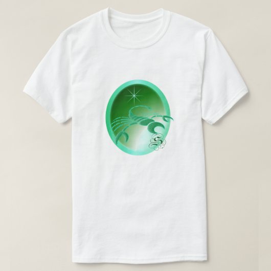 〔占星術の〕十二宮図サイングリーン蠍座デザイン Tシャツ (デザイン正面)