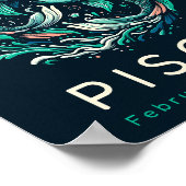 〔占星術の〕十二宮図サインシリーズ – 魚座 ポスター (角)