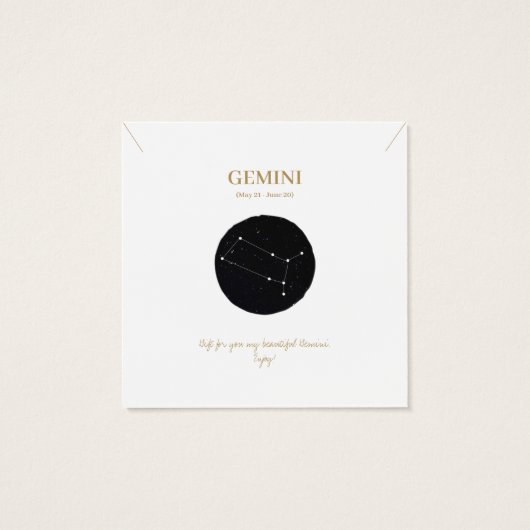 〔占星術の〕十二宮図サインジェミニジュエリーディスプレイカード (裏面)