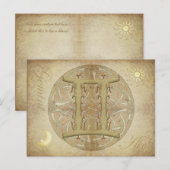 〔占星術の〕十二宮図サインジェミニ葉書 ポストカード (正面/裏面)