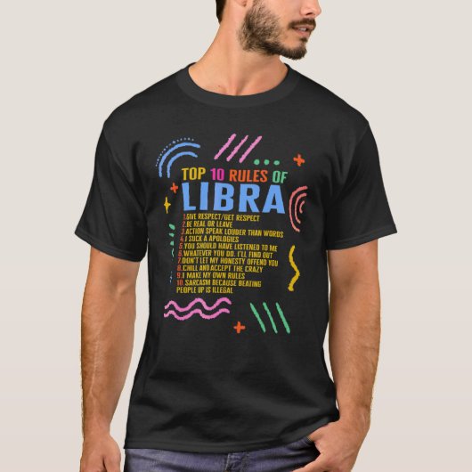 〔占星術の〕十二宮図サイントップ10天秤座ひまわりアストロル Tシャツ (正面)