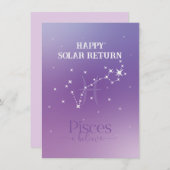 〔占星術の〕十二宮図サインピセスラベンダーフラットカード (正面/裏面)