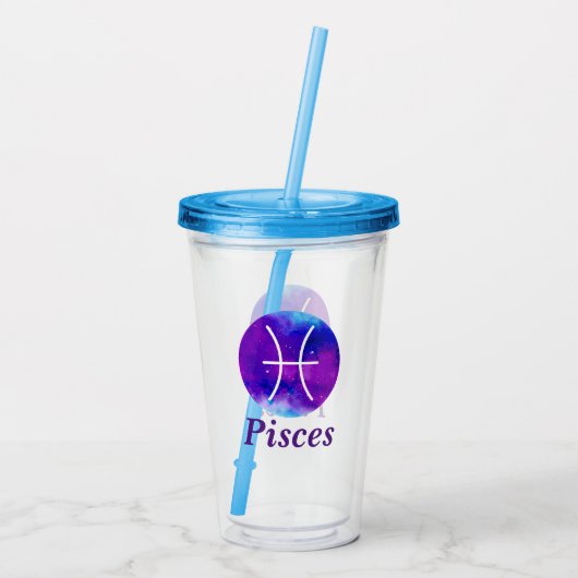 〔占星術の〕十二宮図サインピセス宇宙星雲 アクリルタンブラー (裏面)
