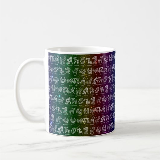 〔占星術の〕十二宮図サインマグカップ(レインボーカラー) コーヒーマグカップ (左)