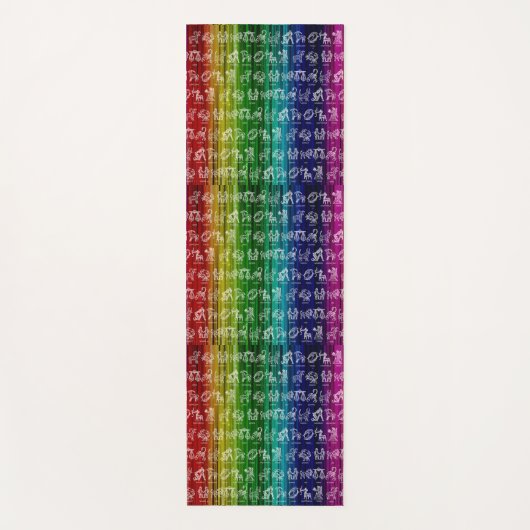 〔占星術の〕十二宮図サインヨガマット（虹） ヨガマット (正面)