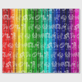 〔占星術の〕十二宮図サインラッピング紙(Bright Rainbow) ラッピングペーパー (フラット)