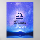 〔占星術の〕十二宮図サインリブラドリーミースタースカイ引用文ポスター ポスター (正面)