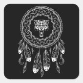 〔占星術の〕十二宮図サイン先住民アメリカンウルフ スクエアシール (正面)