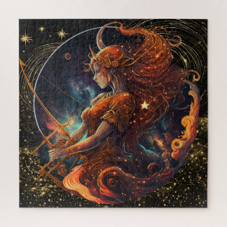 〔占星術の〕十二宮図サイン射手座パズル、20"x20" 676台。 ジグソーパズル