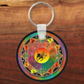 〔占星術の〕十二宮図サイン射手座マンダラキーチェーン キーホルダー (正面)