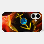 〔占星術の〕十二宮図サイン射手座、赤い黄色のフラクタル渦巻き Case-Mate iPhoneケース (裏面 (横))