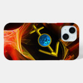 〔占星術の〕十二宮図サイン射手座、赤い黄色のフラクタル渦巻き Case-Mate iPhoneケース (裏面 (横))