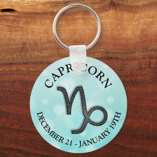 〔占星術の〕十二宮図サイン山羊座ヤギ記号クリスマス キーホルダー (正面)