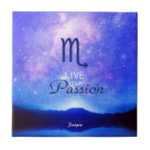 〔占星術の〕十二宮図サイン蠍座ドリーミースタースキー引用文 タイル (正面)