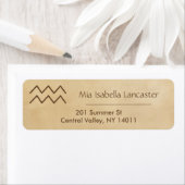 〔占星術の〕十二宮図サイン – アクエリアス差出人住所ラベル ラベル (インサイチュ)