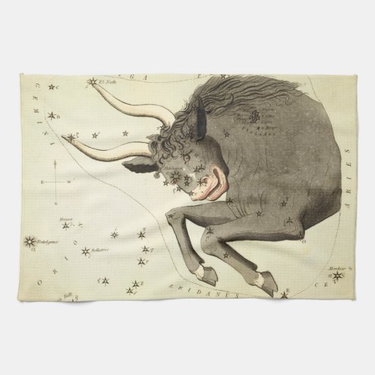 「〔占星術の〕十二宮図サイン：タウロス」キッチンタオル キッチンタオル (横)