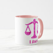 〔占星術の〕十二宮図サイン（マゼンタとピンク） マグカップ (正面右)