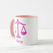 〔占星術の〕十二宮図サイン（マゼンタとピンク） マグカップ (正面左)