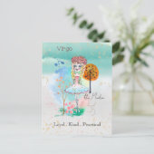 〔占星術の〕十二宮図サイン《星座》乙女座乙女お洒落少女 ポストカード (スタンド正面)