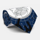 〔占星術の〕十二宮図サイン – 《星座》乙女座.b DブルーBG ネクタイ (ロール)