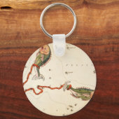 「〔占星術の〕十二宮図サイン：魚座」キーチェーン キーホルダー (正面)