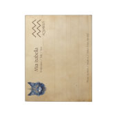 〔占星術の〕十二宮図サインAquarius + Seventional Cat Notepad ノートパッド (回転)