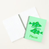 〔占星術の〕十二宮図サインSeaoooam Green Journalで魚座 ノートブック (内部)
