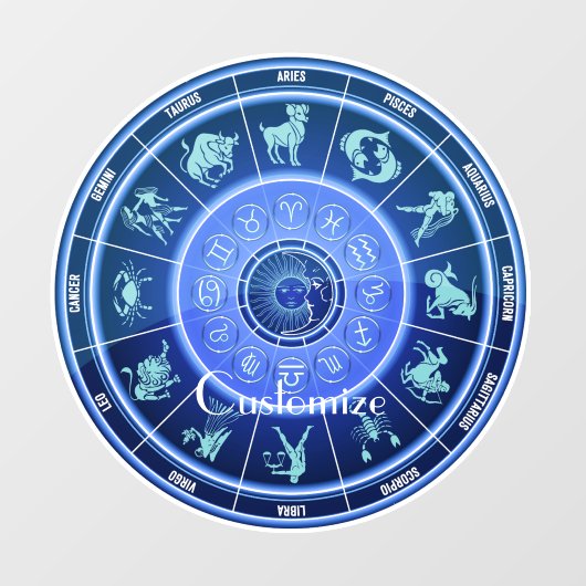 〔占星術の〕十二宮図サンサイン星占いカレンダーThunder_Cove ウィンドウサイン (シート)