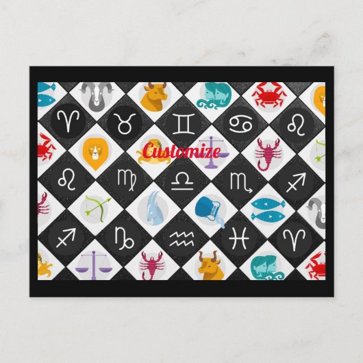 〔占星術の〕十二宮図サンサイン星占いカレンダーThunder_Cove シーズンポストカード (正面)