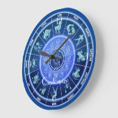 〔占星術の〕十二宮図サンサイン星占いカレンダーThunder_Cove ラージ壁時計 (傾斜)