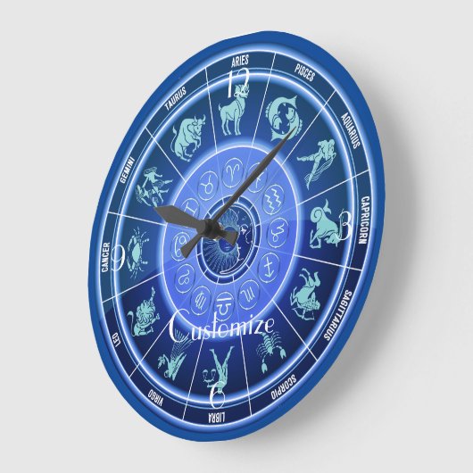〔占星術の〕十二宮図サンサイン星占いカレンダーThunder_Cove ラージ壁時計 (傾斜)