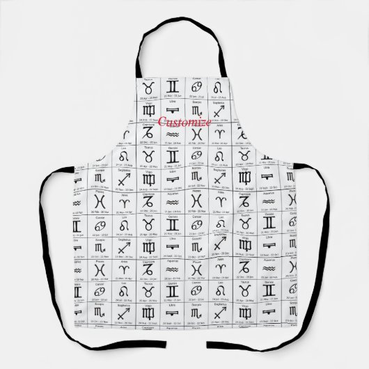 〔占星術の〕十二宮図サンサイン星占カレンダーThunder_Cove エプロン (正面)