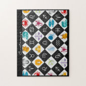 〔占星術の〕十二宮図サンサイン星占カレンダーThunder_CovE ジグソーパズル (縦)