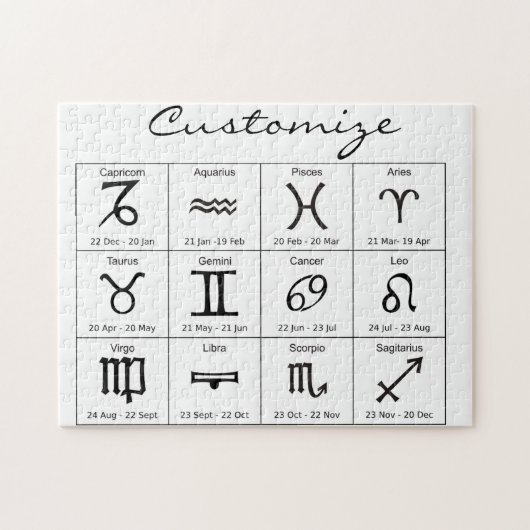 〔占星術の〕十二宮図サンサイン星占カレンダーThunder_Cove ジグソーパズル (横)