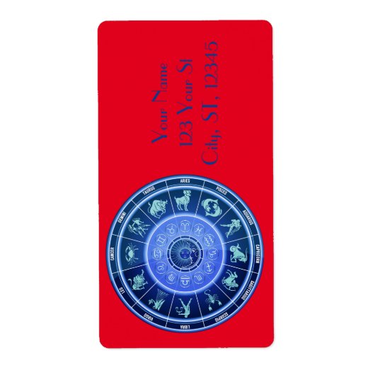 〔占星術の〕十二宮図サンサイン星占カレンダーThunder_Cove ラベル (正面)