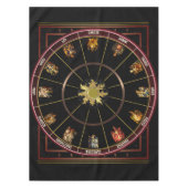 〔占星術の〕十二宮図サンヴィンテージホイール テーブルクロス (正面)