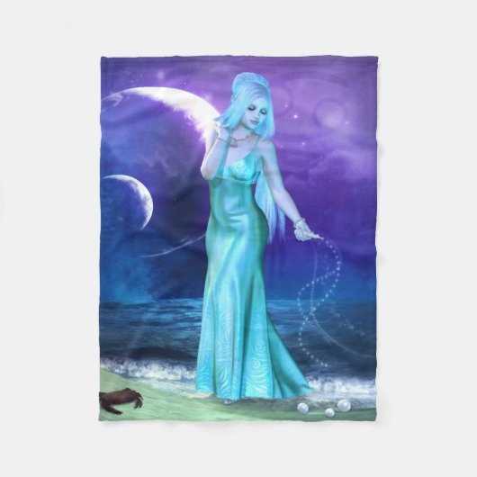 (占星術の)十二宮図シリーズ: 蟹座のフリースブランケット フリースブランケット (正面)