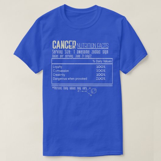 〔占星術の〕十二宮図シンボルや象徴がん Tシャツ (デザイン正面)