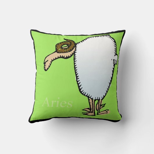 〔占星術の〕十二宮図シンボルや象徴アリー誕生日枕 クッション (裏面)