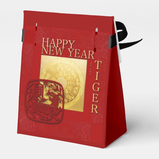 〔占星術の〕十二宮図シンボルや象徴コイ中国のンタイガー新年2022 フェイバーボックス (裏面サイド)