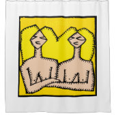 〔占星術の〕十二宮図シンボルや象徴ジェミニシャワーカーテン シャワーカーテン (正面)