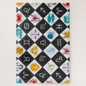 〔占星術の〕十二宮図シンボルや象徴パズル ジグソーパズル (縦)