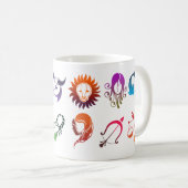 〔占星術の〕十二宮図シンボルや象徴マグ コーヒーマグカップ (正面右)
