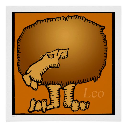 〔占星術の〕十二宮図シンボルや象徴レオ誕生日パーフェクトポスター20x20 ポスター (正面)