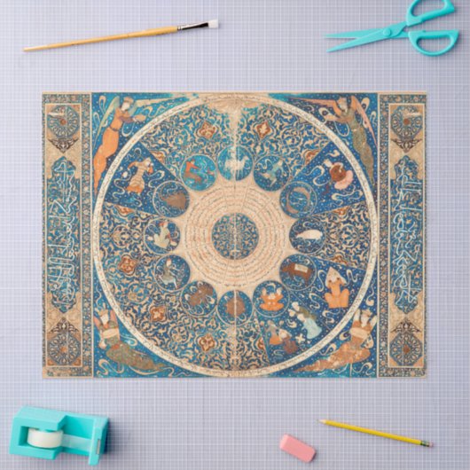 〔占星術の〕十二宮図シンボルや象徴ヴィンテージ天体マップ 薄葉紙 (クラフト)