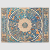 〔占星術の〕十二宮図シンボルや象徴ヴィンテージ天体マップ 薄葉紙 (正面)