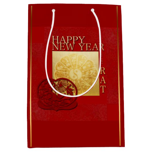 〔占星術の〕十二宮図シンボルや象徴中国の陰陽2020年MGB ミディアムペーパーバッグ (正面)